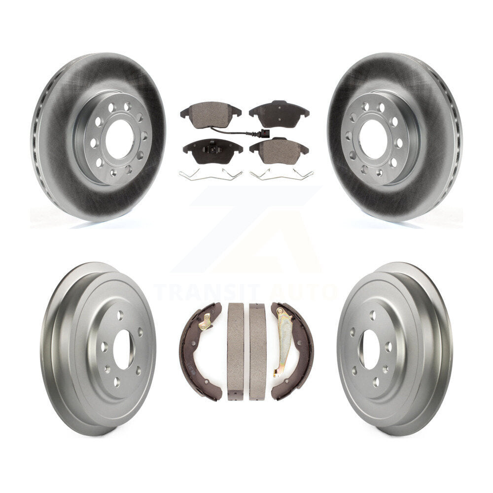 Front Rear Coated Disc Brake Rotors Ceramic Pads And Drum Kit For Volkswagen Jetta Beetle KGT-102538