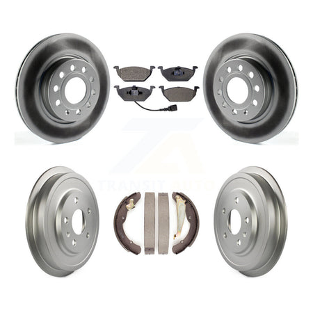 Front Rear Coated Disc Brake Rotors Ceramic Pads And Drum Kit For Volkswagen Jetta KGT-102540