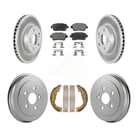 Front Rear Coated Disc Brake Rotors Ceramic Pads And Drum Kit For 2004-2008 Toyota Prius KGT-102544