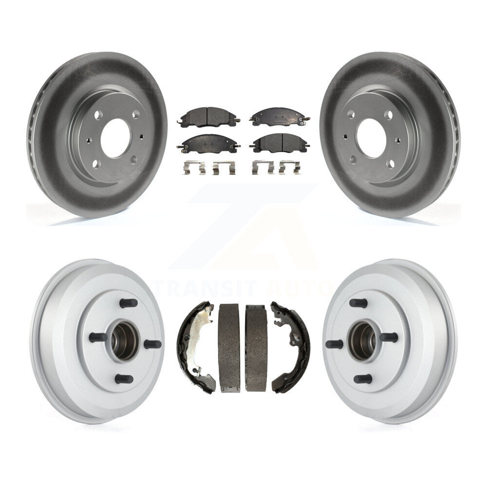 Front Rear Coated Disc Brake Rotors Ceramic Pads And Drum Kit For Ford Focus KGT-102545