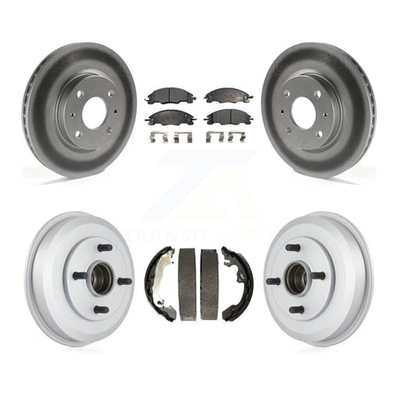 Front Rear Coated Disc Brake Rotors Ceramic Pads And Drum Kit For Ford Focus KGT-102545