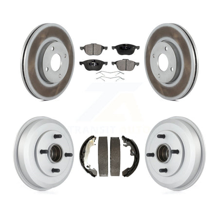 Front Rear Coated Disc Brake Rotors Ceramic Pads And Drum Kit For Ford Focus KGT-102546