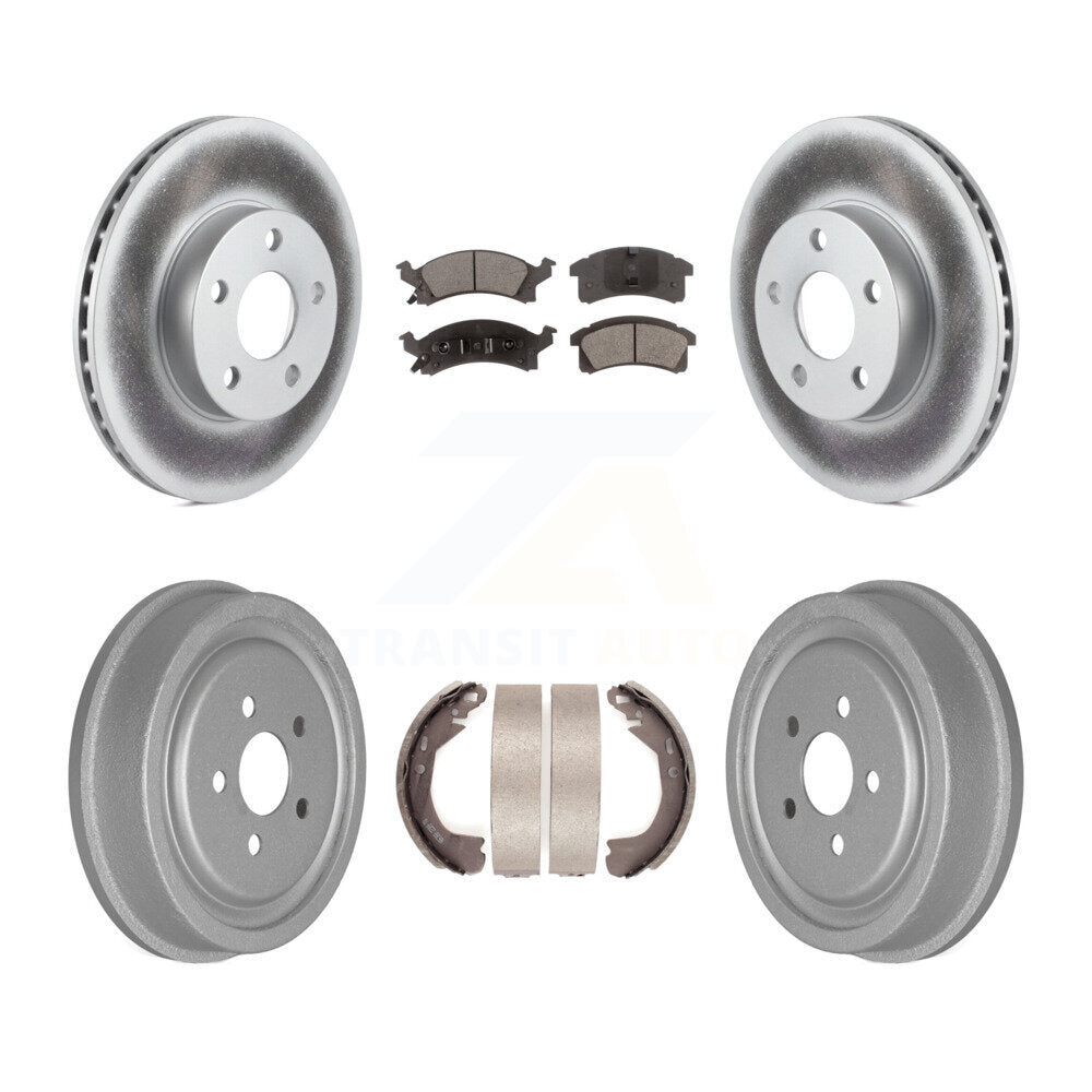 Front Rear Coated Disc Brake Rotors Ceramic Pads And Drum Kit For Chevrolet Cavalier KGT-102550