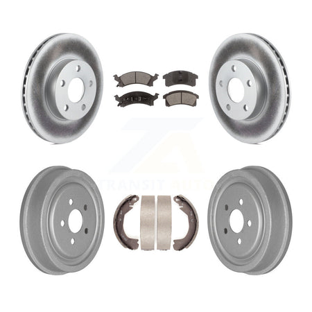 Front Rear Coated Disc Brake Rotors Ceramic Pads And Drum Kit For Chevrolet Cavalier KGT-102550