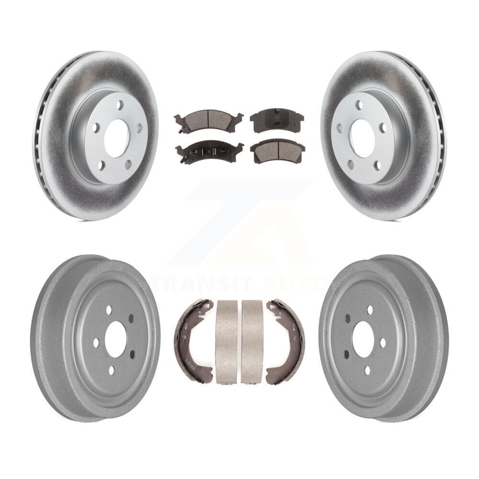 Front Rear Coated Disc Brake Rotors Ceramic Pads And Drum Kit For Chevrolet Cavalier KGT-102550