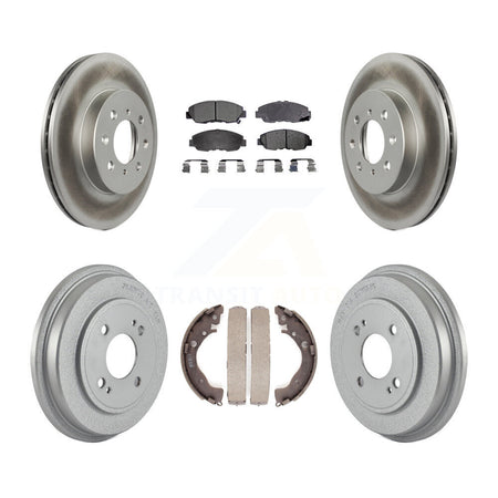 Front Rear Coated Disc Brake Rotors Ceramic Pads And Drum Kit For Honda Insight KGT-102552