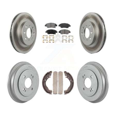 Front Rear Coated Disc Brake Rotors Ceramic Pads And Drum Kit For Honda Fit KGT-102554