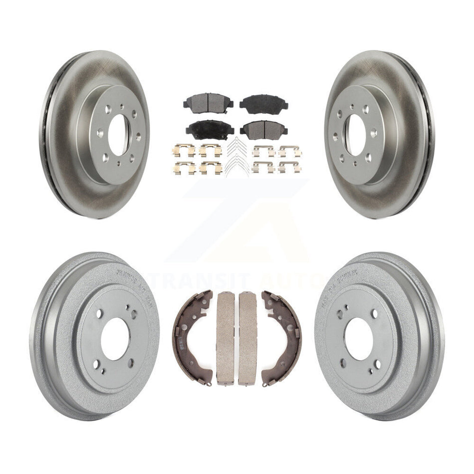 Front Rear Coated Disc Brake Rotors Ceramic Pads And Drum Kit For Honda Fit KGT-102554