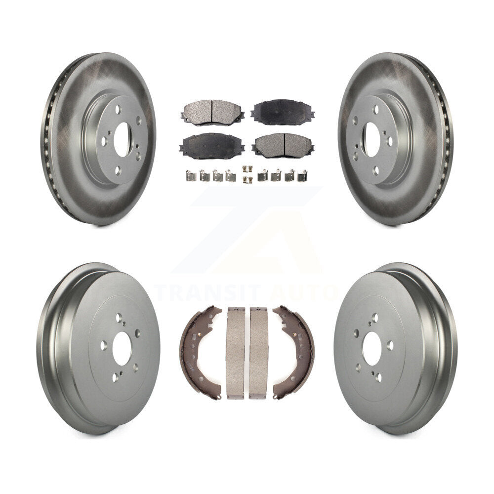 Front Rear Coated Disc Brake Rotors Ceramic Pads And Drum Kit For Toyota Corolla KGT-102555