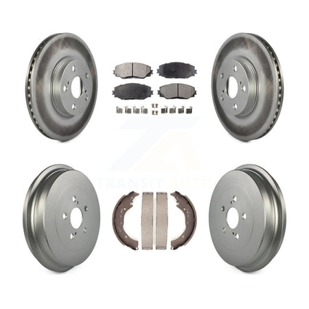 Front Rear Coated Disc Brake Rotors Ceramic Pads And Drum Kit For Toyota Corolla KGT-102555