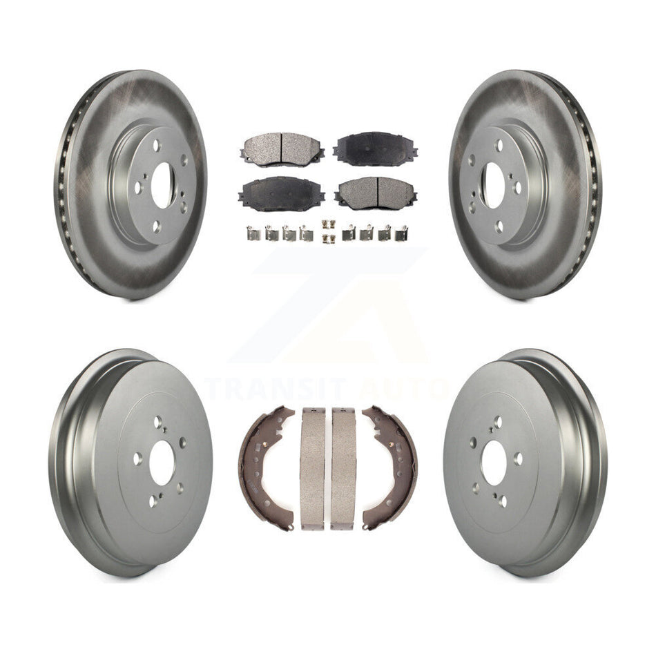 Front Rear Coated Disc Brake Rotors Ceramic Pads And Drum Kit For Toyota Corolla KGT-102555