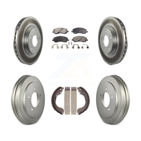 Front Rear Coated Brake Rotor Ceramic Pad Drum Kit For Jeep Patriot Compass Dodge Caliber KGT-102558