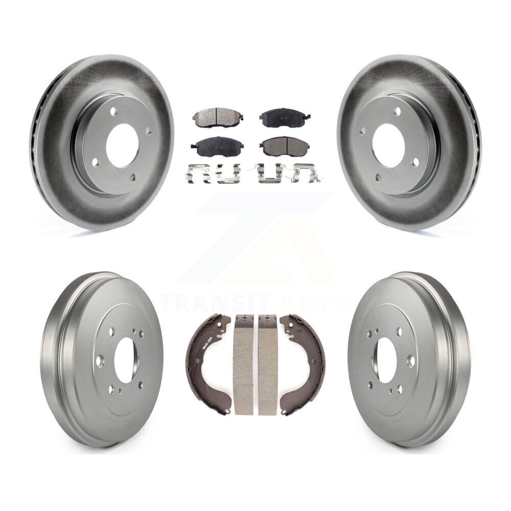 Front Rear Coated Disc Brake Rotors Ceramic Pad And Drum Kit For Nissan Versa Sentra Cube KGT-102560