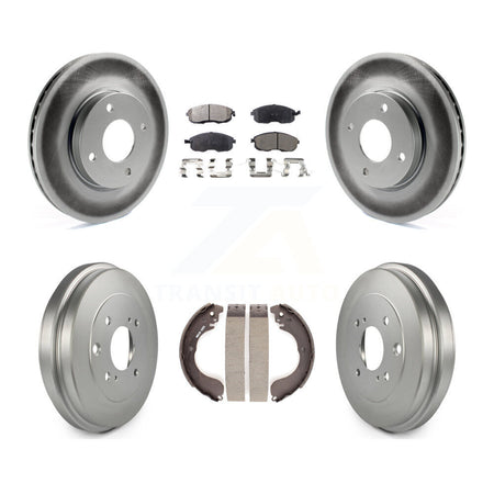 Front Rear Coated Disc Brake Rotors Ceramic Pad And Drum Kit For Nissan Versa Sentra Cube KGT-102560