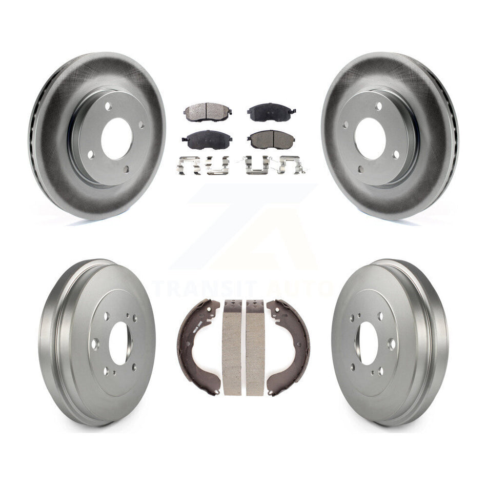 Front Rear Coated Disc Brake Rotors Ceramic Pad And Drum Kit For Nissan Versa Sentra Cube KGT-102560