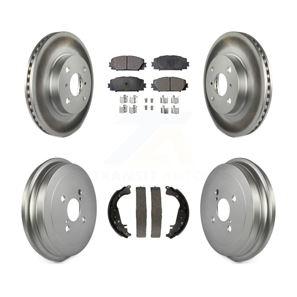 Front Rear Coated Disc Brake Rotors Ceramic Pads And Drum Kit For Toyota Yaris KGT-102561