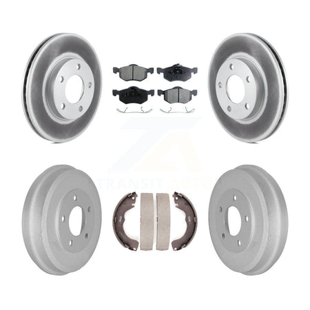 Front Rear Coated Brake Rotors Ceramic Pad Drum Kit For Ford Escape Mazda Tribute Mercury KGT-102563