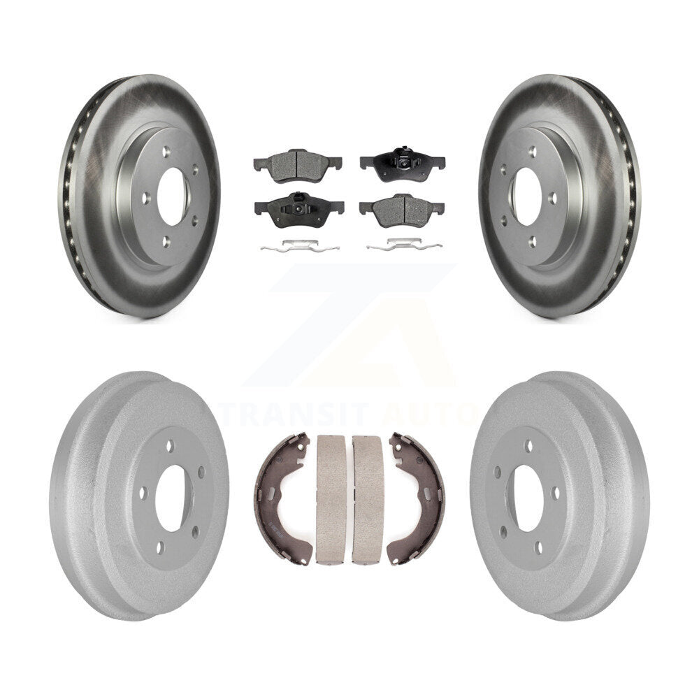 Front Rear Coated Brake Rotors Ceramic Pad Drum Kit For Ford Escape Mazda Tribute Mercury KGT-102564