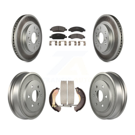 Front Rear Coat Brake Rotors Ceramic Pad Drum Kit For Chevrolet GMC Silverado 1500 Sierra KGT-102565