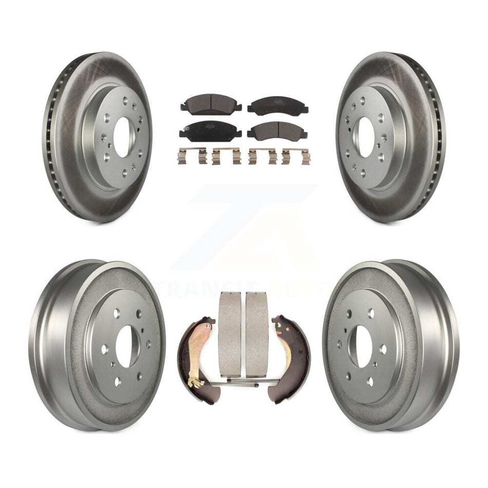 Front Rear Coat Brake Rotors Ceramic Pad Drum Kit For Chevrolet GMC Silverado 1500 Sierra KGT-102565