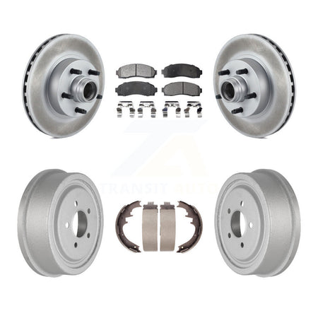 Front Rear Coated Brake Rotor Ceramic Pad Drum Kit For Ford Ranger With 10" Diameter KGT-102569