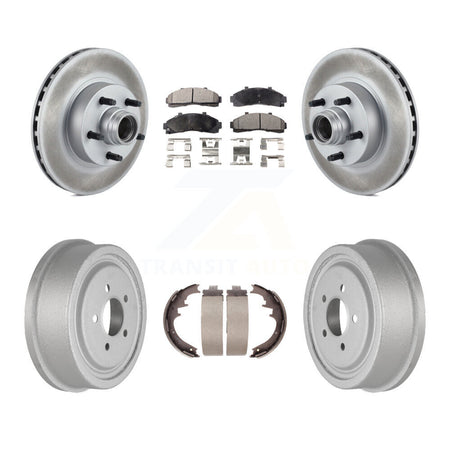 Front Rear Coated Brake Rotor Ceramic Pad Drum Kit For Ford Ranger With 10" Diameter KGT-102570
