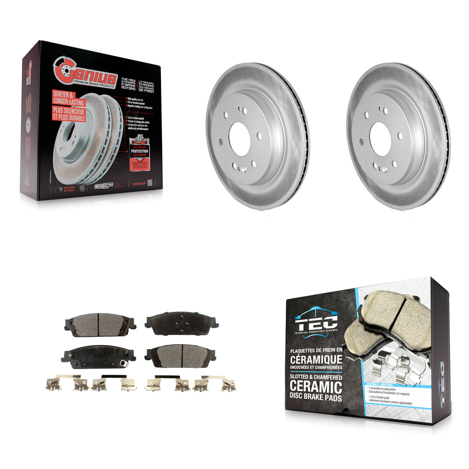 Rear Coat Brake Rotors Ceramic Pad Kit For Chevrolet Silverado 1500 LD GMC Sierra Limited KGT-102573