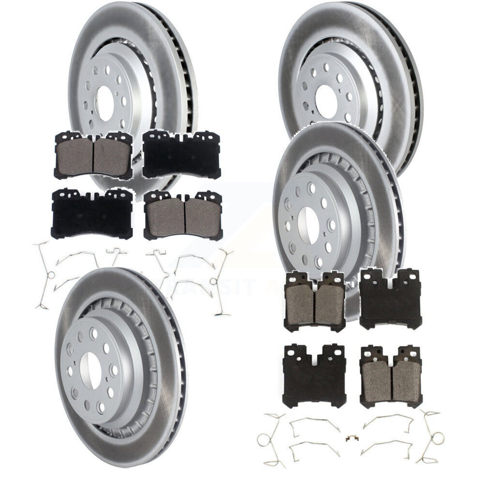 Front Rear Coated Disc Brake Rotors And Ceramic Pads Kit (6Pc) For Lexus LS460 LS600h KGT-102581