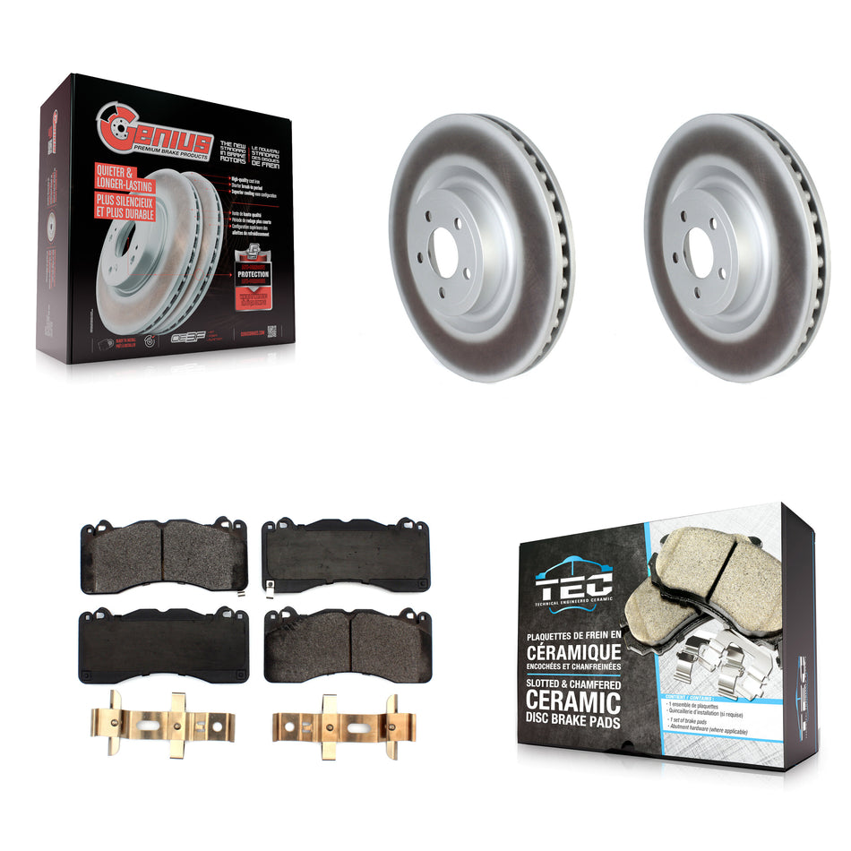 Front Coated Disc Brake Rotors And Ceramic Pads Kit For Ford Mustang KGT-102583