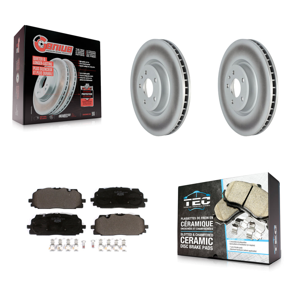Front Coated Disc Brake Rotors And Ceramic Pads Kit For Audi Q7 SQ5 S5 S4 Sportback KGT-102590