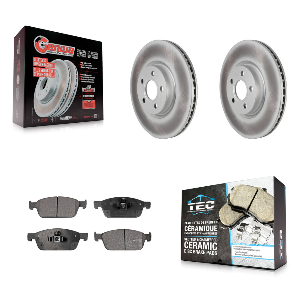 Front Coated Disc Brake Rotors And Ceramic Pads Kit For Ford Transit Connect KGT-102591