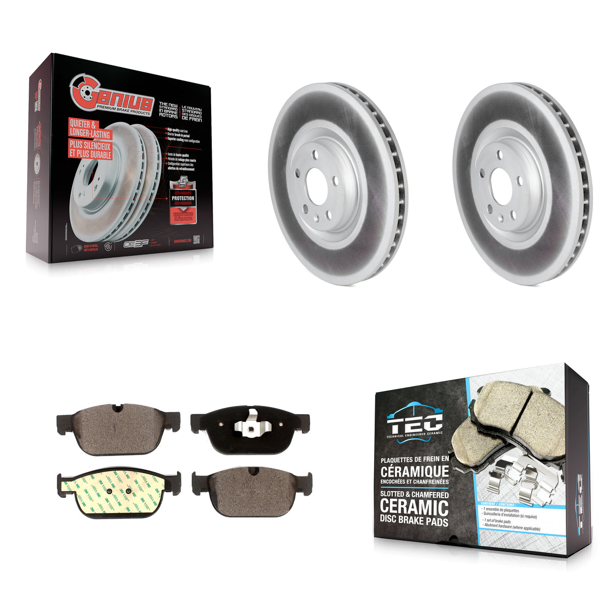 Front Coat Brake Rotors Ceramic Pad Kit For Volvo XC60 XC90 XC40 S60 Recharge C40 V60 V90 KGT-102599