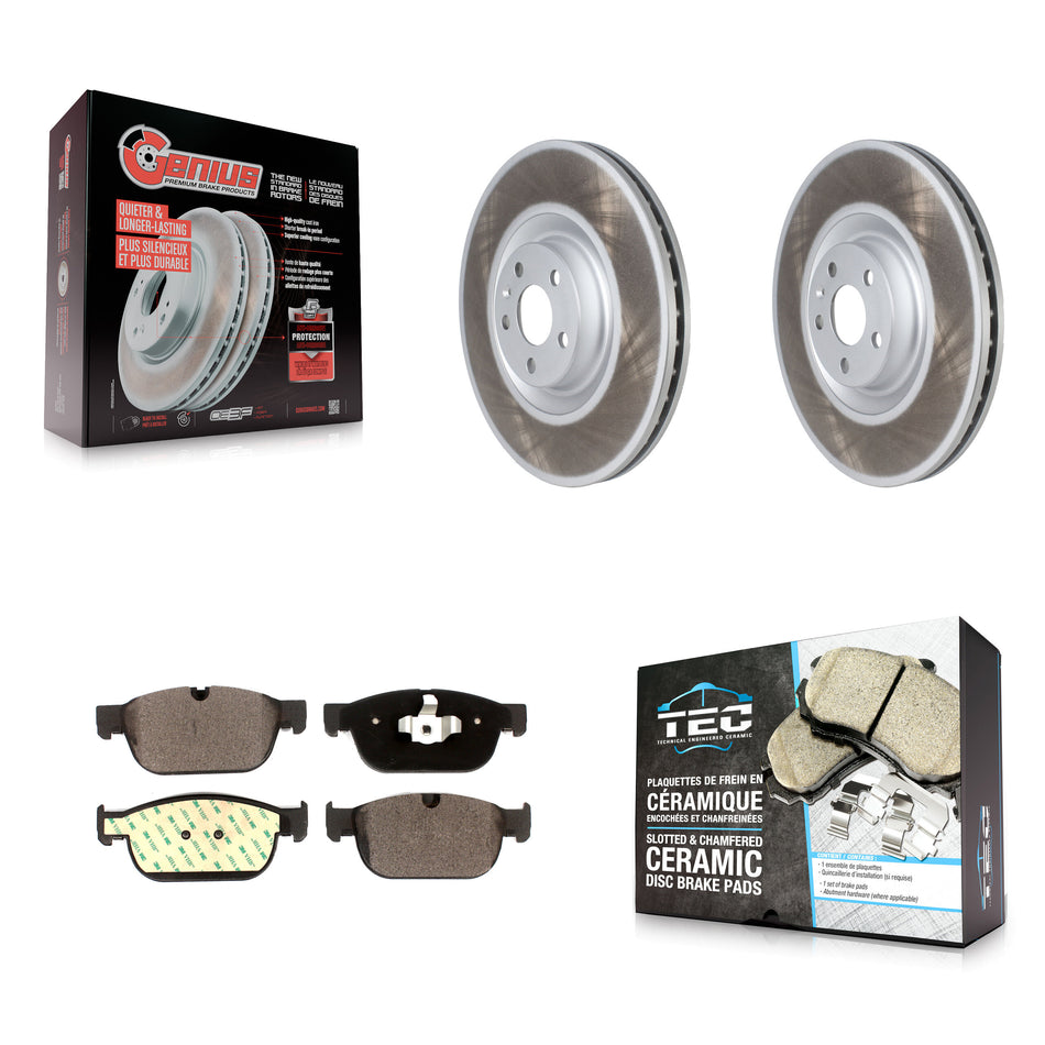Front Coated Brake Rotor & Ceramic Pad Kit For Volvo XC90 With 366mm Diameter KGT-102600
