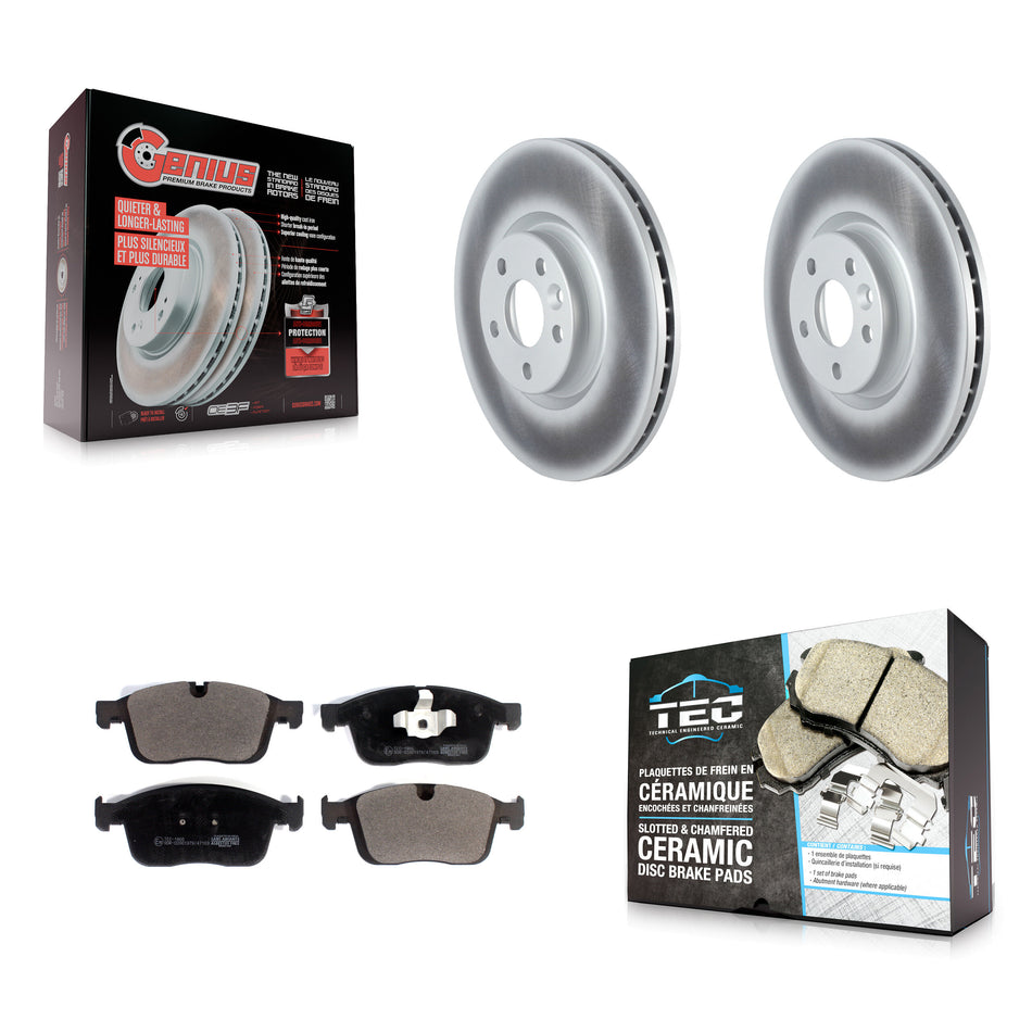 Front Coated Disc Brake Rotors And Ceramic Pads Kit For Volvo XC60 KGT-102616