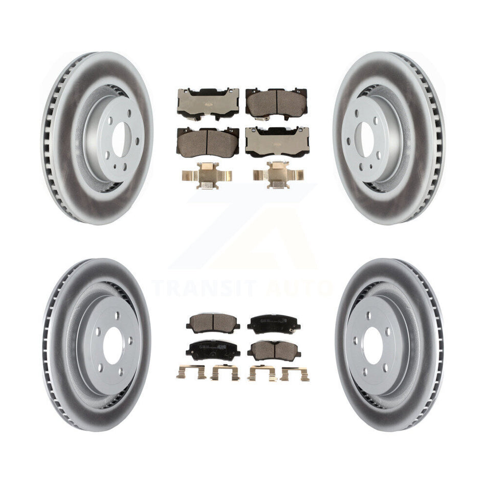 Front Rear Coat Brake Rotors Ceramic Pad Kit For 15-19 Ford Mustang Without Brembo Brakes KGT-102620