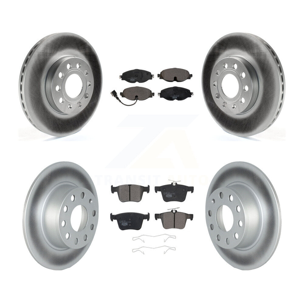 Front Rear Coated Disc Brake Rotors And Ceramic Pads Kit For Volkswagen Jetta Taos KGT-102622