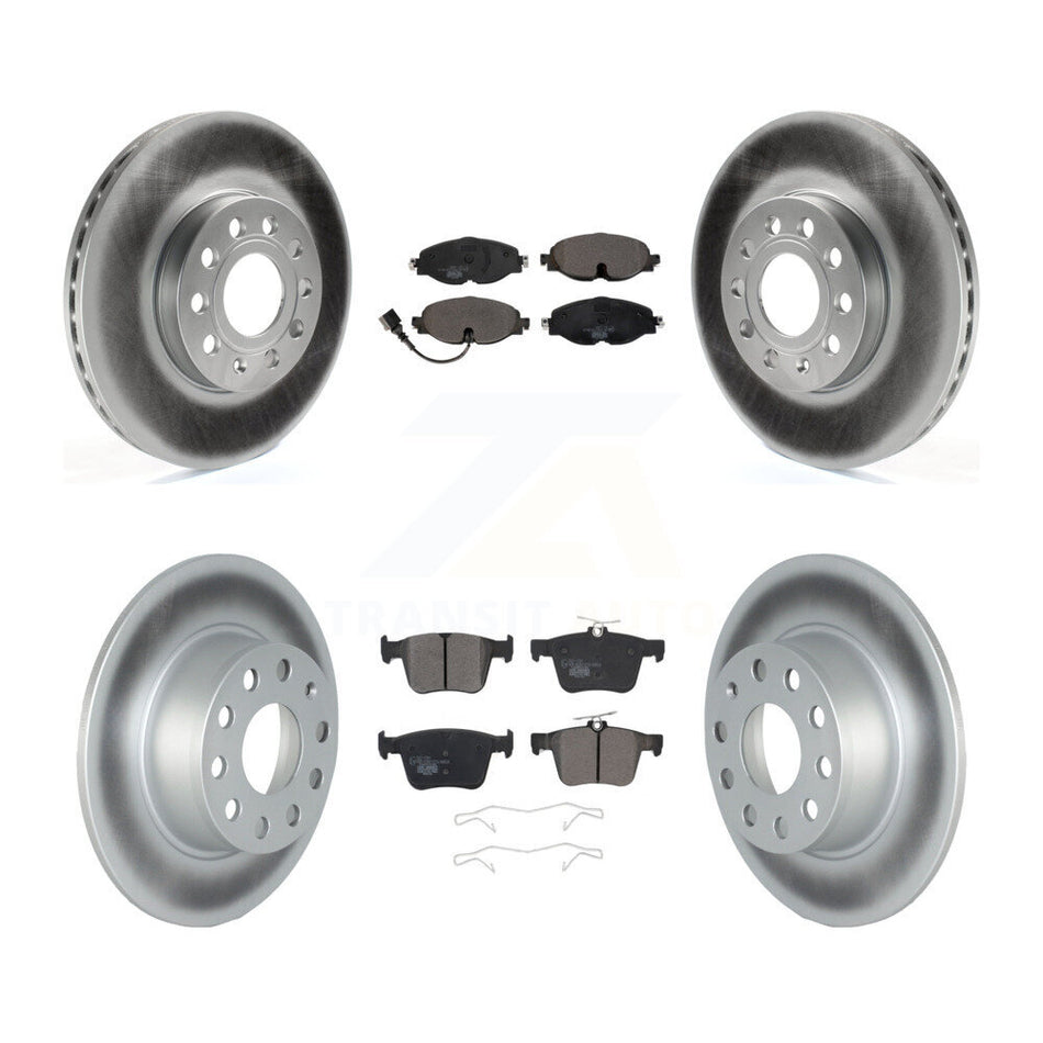 Front Rear Coated Disc Brake Rotors And Ceramic Pads Kit For Volkswagen Jetta Taos KGT-102622