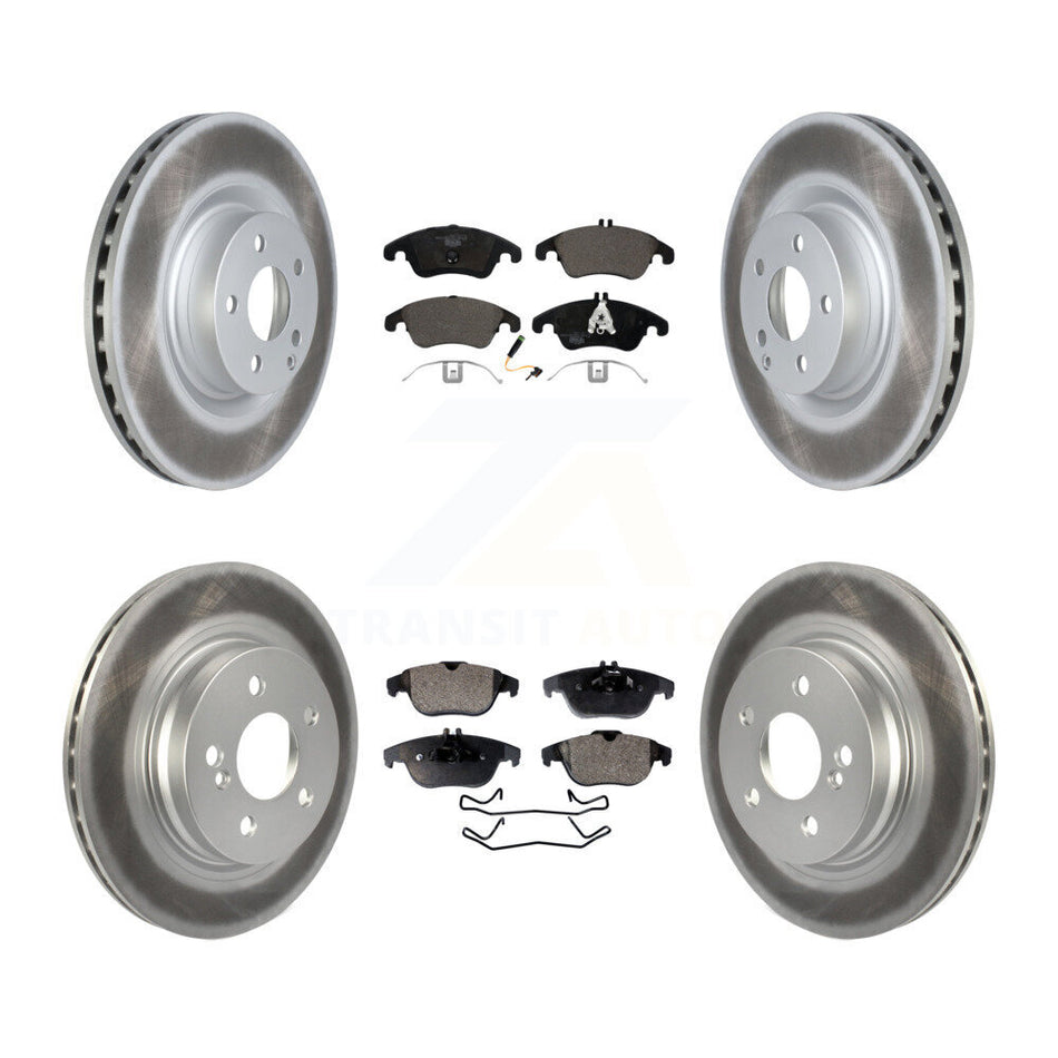 Front Rear Coated Disc Brake Rotors And Ceramic Pads Kit For Mercedes-Benz E550 KGT-102625