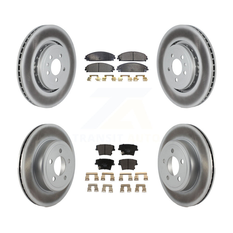 Front Rear Coated Disc Brake Rotors And Ceramic Pads Kit For Dodge Charger KGT-102627