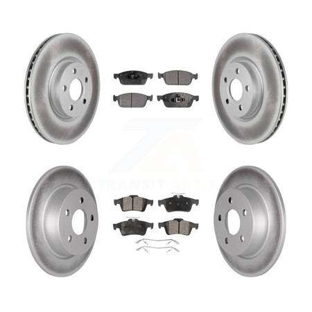 Front Rear Coated Disc Brake Rotors And Ceramic Pads Kit For Ford Transit Connect KGT-102631