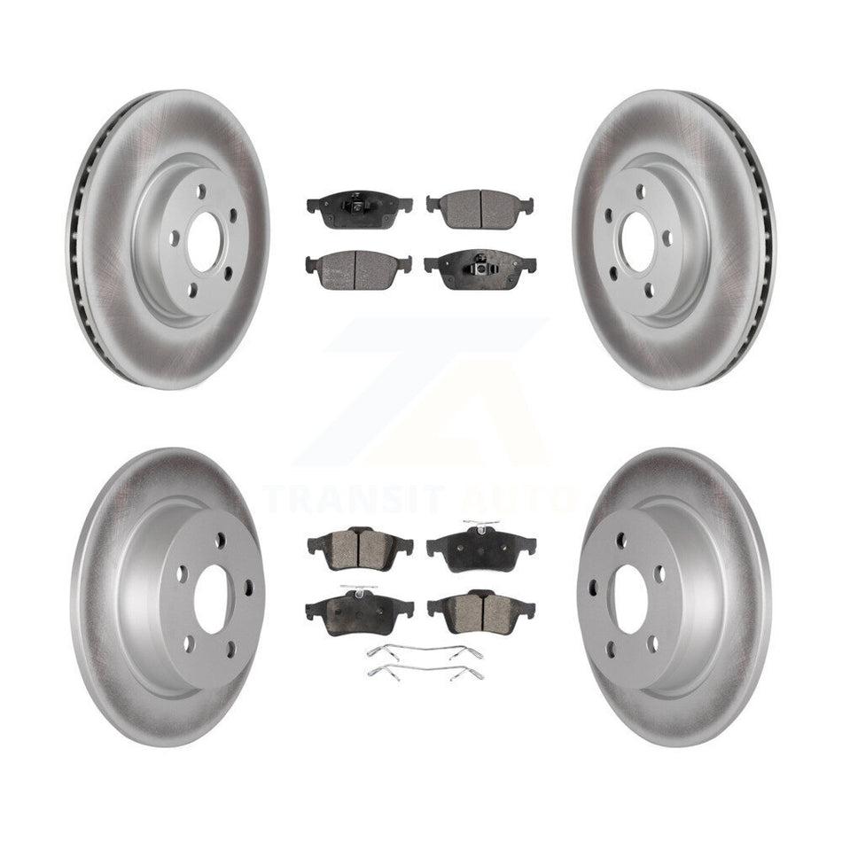 Front Rear Coated Disc Brake Rotors And Ceramic Pads Kit For Ford Transit Connect KGT-102631