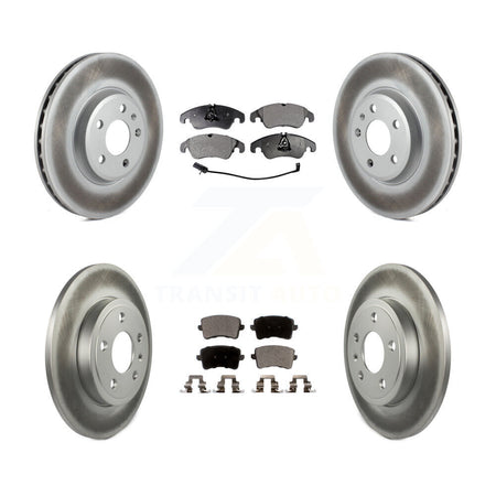 Front Rear Coated Disc Brake Rotor & Ceramic Pad Kit For 2009 Audi A4 Quattro Sedan/Wagon KGT-102642