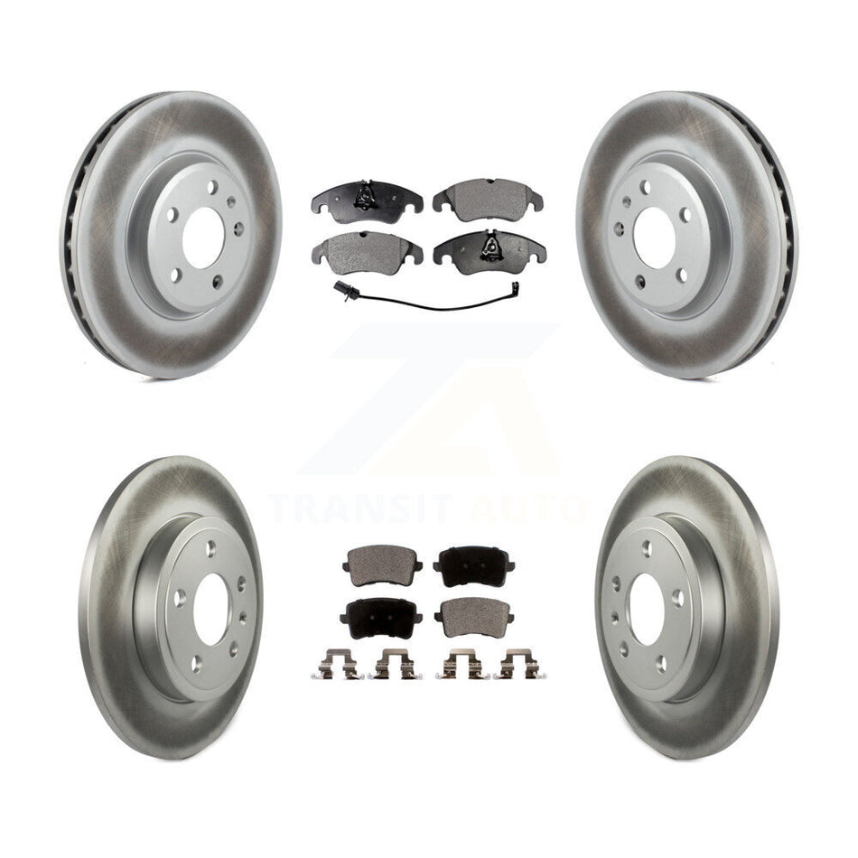 Front Rear Coated Disc Brake Rotor & Ceramic Pad Kit For 2009 Audi A4 Quattro Sedan/Wagon KGT-102642