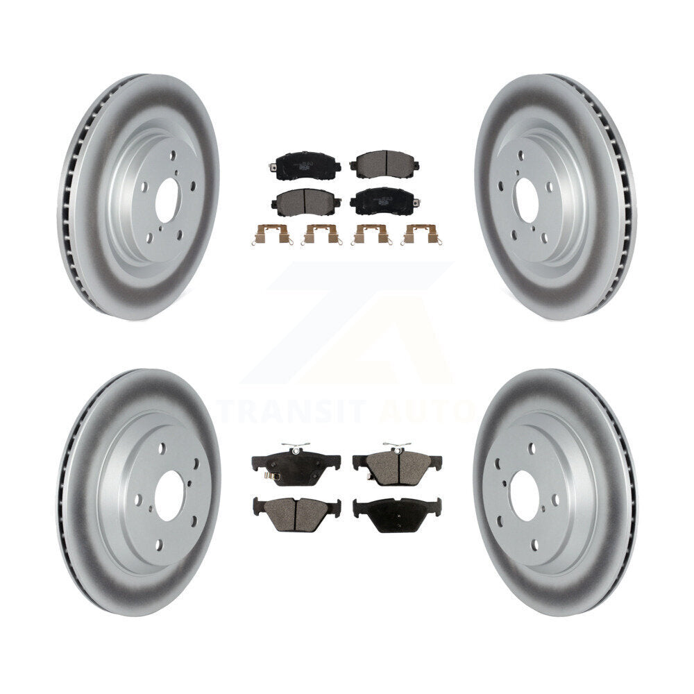 Front Rear Coated Disc Brake Rotors And Ceramic Pads Kit For Subaru Forester Crosstrek KGT-102644
