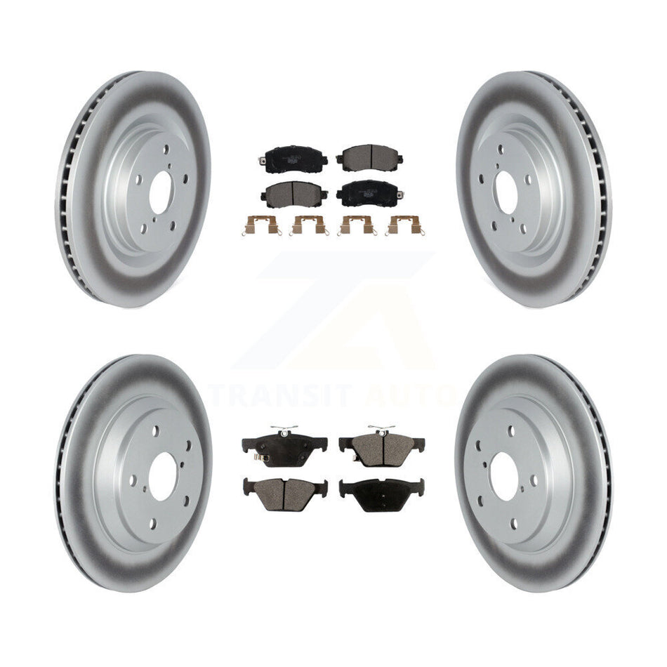 Front Rear Coated Disc Brake Rotors And Ceramic Pads Kit For Subaru Forester Crosstrek KGT-102644