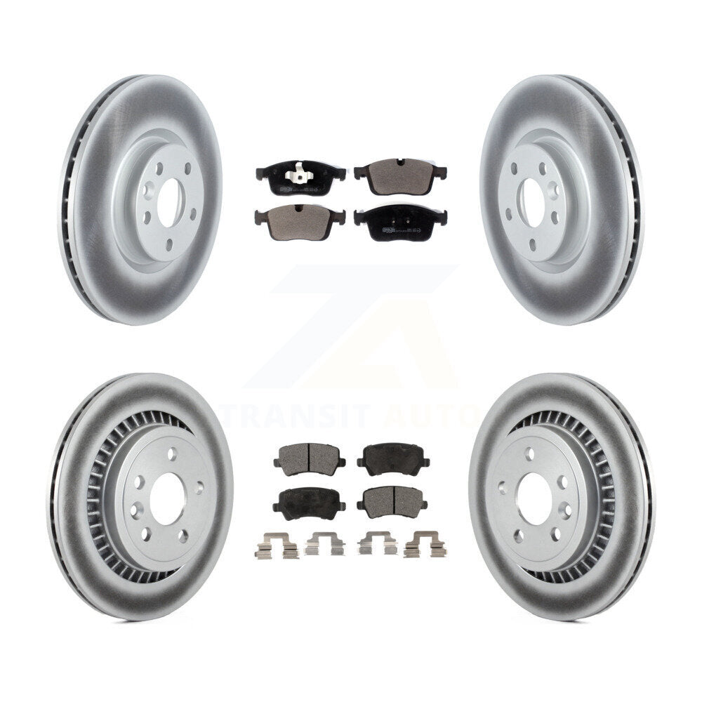 Front Rear Coated Disc Brake Rotors And Ceramic Pads Kit For Volvo XC60 KGT-102645