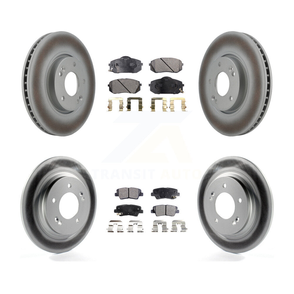 Front Rear Coated Disc Brake Rotors And Ceramic Pads Kit For Kia Soul EV KGT-102648