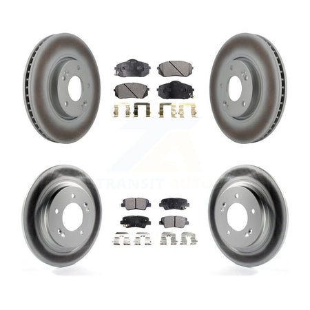 Front Rear Coated Disc Brake Rotors And Ceramic Pads Kit For Kia Soul EV KGT-102648