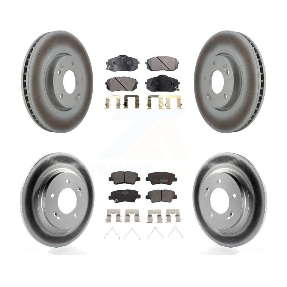 Front Rear Coat Brake Rotor Ceramic Pad Kit For 2016 Kia Soul EV From Chassis VIN #160921 KGT-102649