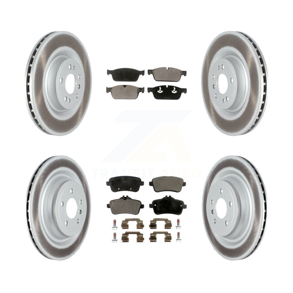Front Rear Coated Disc Brake Rotors And Ceramic Pads Kit For 2017 Mercedes-Benz GLS350d KGT-102650